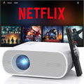 1500 ANSI Official Licensed Smart Projector, Compatible with Netflix, HOMPOW 4K Full HD Home Theater Projector with WiFi and Bluetooth, Built-in Apps, Electric Focus Outdoor & Indoor Movie Projector