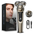 Electric Razor for Men, 3D Flex Blades with Pop-Up Trimmer, IPX8 Waterproof, Type-C Quick Charge, LED Display, Travel Lock, Wet & Dry Shave, Sleek Gunmetal
