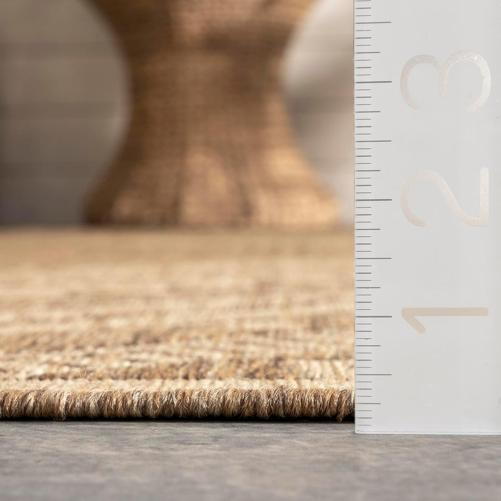 Nuloom Outdoor Performance Collection Landry Brown/Ivory, 8' x 10', Soft and Cozy, High Traffic, Stain Resistant, Easy Clean, Durable Area Rug for Indoor/Outdoor Patio, Deck, Porch, Garden, Courtyard