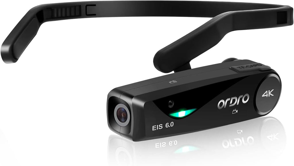 ORDRO EP6 Plus Vlog Camera 4K Camcorder Hands Free Lightweight Mini Wearable Video Camera Full HD 1080P 60FPS WI-Fi APP Connection Recorder- Black