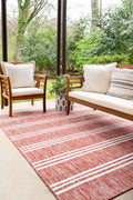 Unique Loom Outdoor Collection Area Rug - Anguilla (9' x 12' Rectangle, Rust Red/ Ivory)