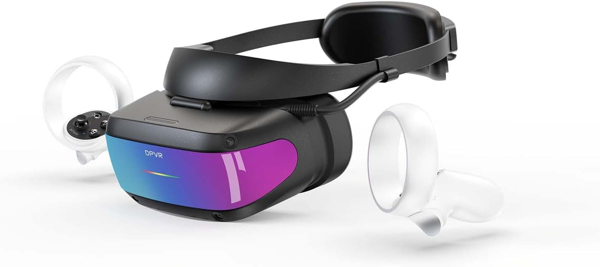 DPVR E4 VR Headset - PCVR Virtual Reality Headset for PC Games with Controller, Compatible with SteamVR