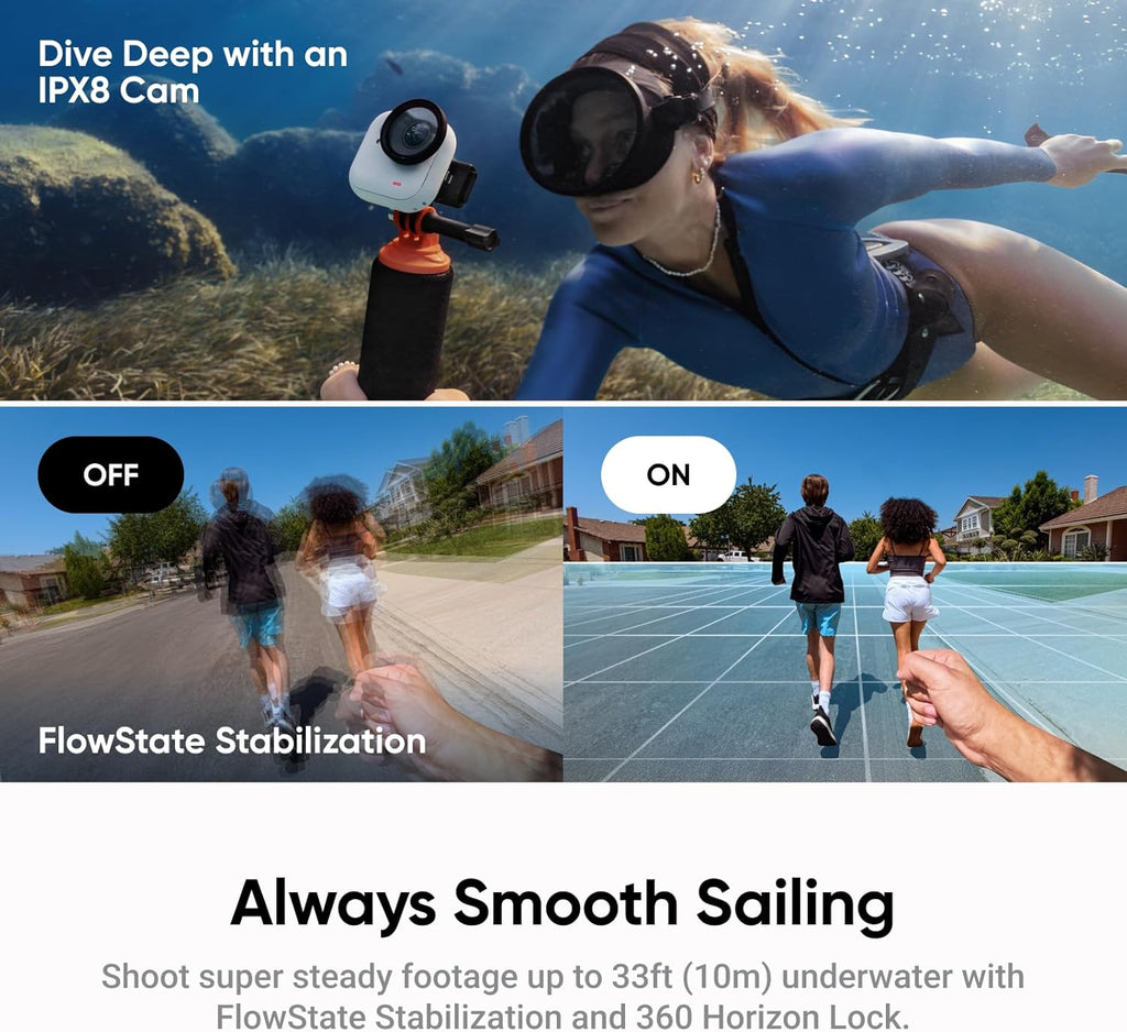 Insta360 GO Ultra Creator Bundle - Small 4K Vlogging Camera, Hands-Free, POV Cam, 1/1.28" Sensor, 53g Lightweight, 156° FOV, 200 Min Battery Life, Magnetic Wearable Action Camera for Sports, Vlog