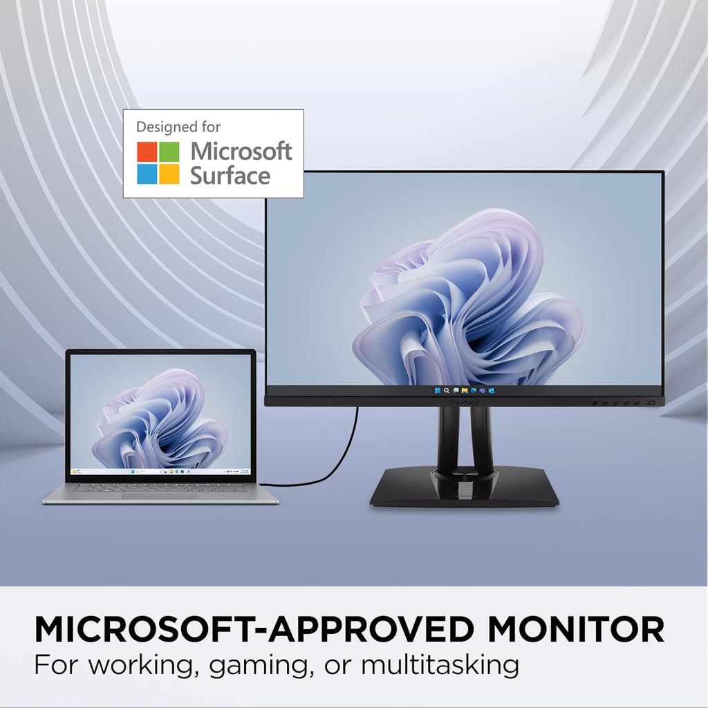 ViewSonic VP275-4K 27 Inch IPS 4K UHD Monitor Designed for Surface, 60W USB C, HDMI and DisplayPort (Renewed)
