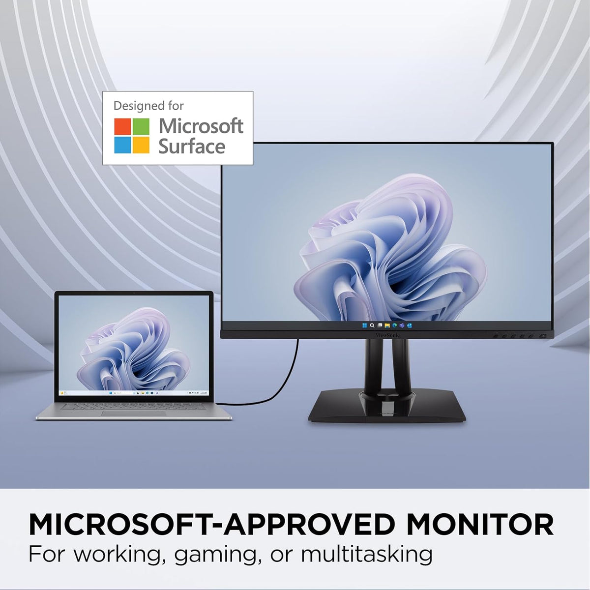 ViewSonic VP275-4K 27 Inch IPS 4K UHD Monitor Designed for Surface, 60W USB C, HDMI and DisplayPort (Renewed)