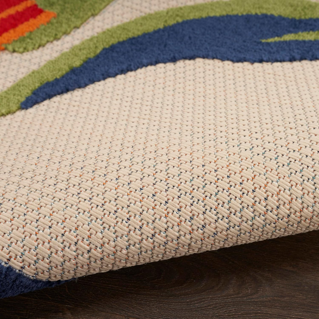 Nourison Home Aloha Multicolor 9' x 12' Area Rug - Easy Clean, Non Shedding, Bed Room, Living Room, Dining Room, Kitchen (9' x 12')