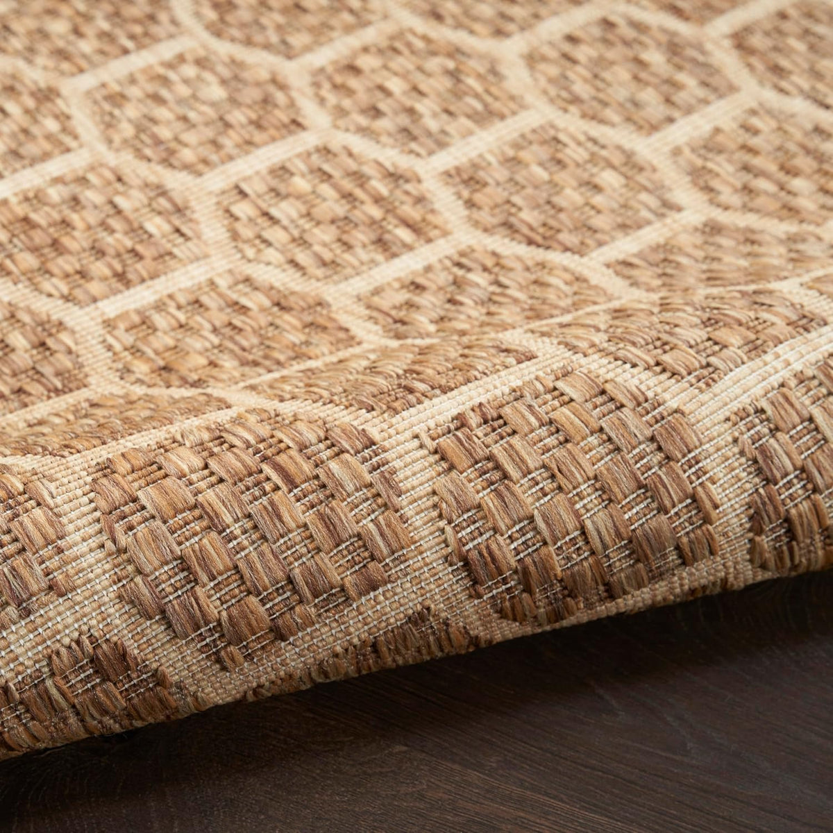 Nourison Home Reversible Indoor Outdoor Natural 9' x 12' Area Rug - Easy Clean, Non Shedding, Bed Room, Living Room, Dining Room, Kitchen (9' x 12')