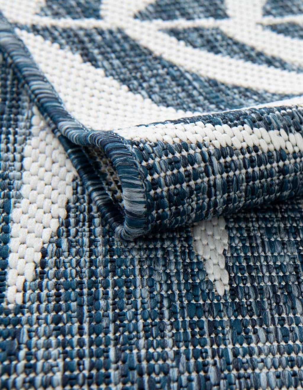 Unique Loom Outdoor Botanical Collection Area Rug - Palm (10' Square Blue/Navy Blue)