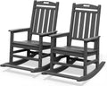 Ayge Patio Rocking Chair Set of 2 .HDPE Outdoor Rocking Chair for for Garden,Porch,Lawn,Yard,Grey