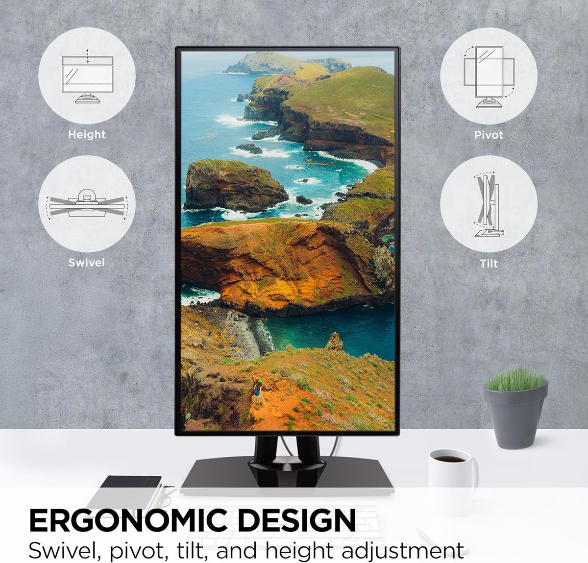 ViewSonic VP2456A 24" 1080p IPS Monitor - Advanced Ergonomics, ColorPro 100% sRGB Rec 709, Pantone Validated, 14-bit 3D LUT, 120Hz, USB, HDMI, DisplayPort, 90W USB C (Renewed)
