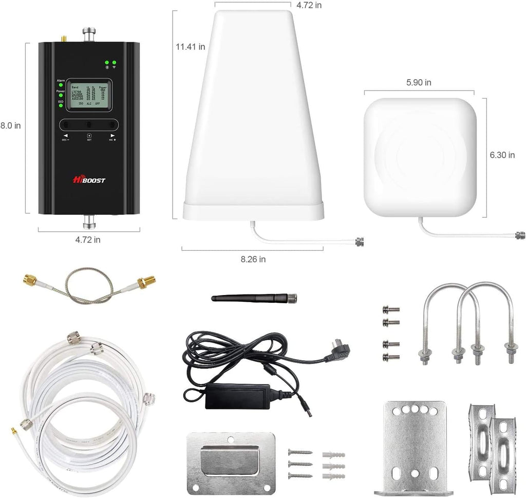 Hiboost Cell Phone Signal Booster for Home and Office, 4,000 sq ft, Boost 5G 4G LTE Data for Verizon AT&T and All U.S. Carriers, FCC Approved