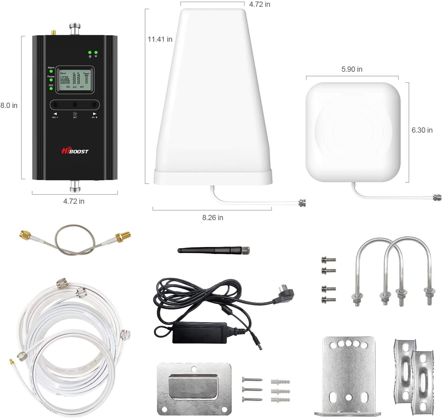 Hiboost Cell Phone Signal Booster for Home and Office, 4,000 sq ft, Boost 5G 4G LTE Data for Verizon AT&T and All U.S. Carriers, FCC Approved