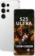 Unlocked Cell Phones I25 Ultra 5G Smartphone Android 14 Unlocked Phones 12GB+512GB Snapdragon 8Gen3 7" HD Screen 48MP+108MP 6800mAh Support Dual SIM Fingerprint Lock GPS Face ID (White)