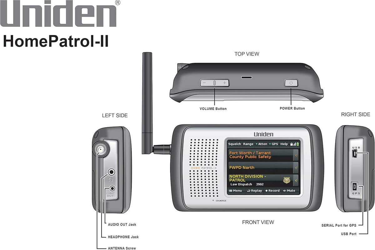 Uniden HomePatrol-2 Color Touchscreen Simple Programing Digital Scanner, TrunkTracker V and S,A,M,E, Emergency/Weather Alert, Digital Capable, APCO P25 Phase 1 and 2, Covers USA and Canada