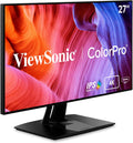 ViewSonic VP2768A-4K 27 Inch 4K ColorPro Monitor, IPS Display with 100% sRGB and Pantone Validated for Professional Photo Editing, Advanced Ergonomics, 90W USB-C, RJ45, HDR10, HDMI, and DisplayPort