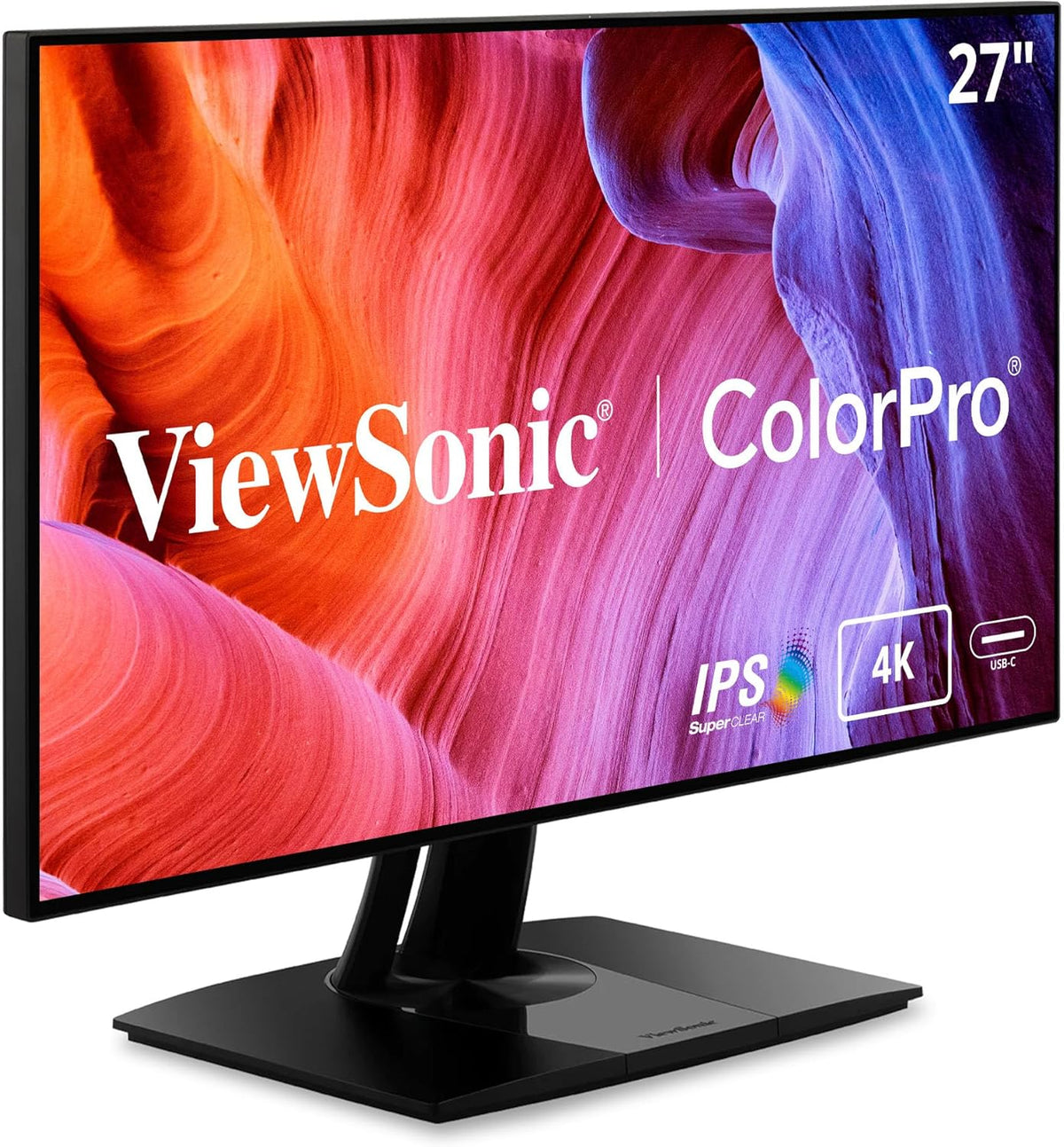 ViewSonic VP2768A-4K 27 Inch 4K ColorPro Monitor, IPS Display with 100% sRGB and Pantone Validated for Professional Photo Editing, Advanced Ergonomics, 90W USB-C, RJ45, HDR10, HDMI, and DisplayPort