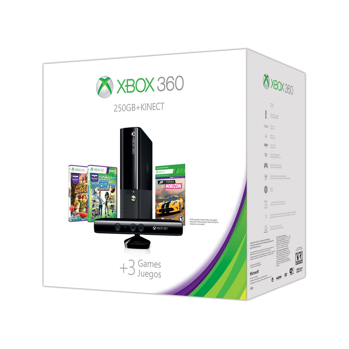 Xbox 360 E 250GB Kinect Holiday Value Bundle (Renewed)