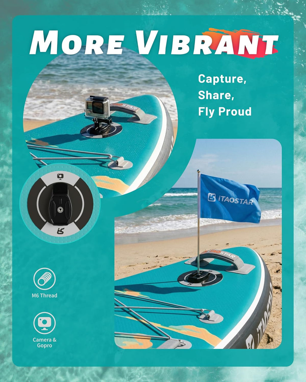 iTAOSTAR Novelty 11'6" x 35" Extra Wide SUP for Enhanced Stability - Inflatable Stand Up Paddle Board - Premium Paddle Board Kit for Adults & Youth - All Skill Levels - Includes SUP Accessories