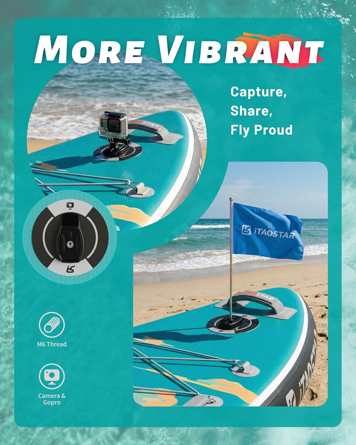 iTAOSTAR Novelty 11'6" x 35" Extra Wide SUP for Enhanced Stability - Inflatable Stand Up Paddle Board - Premium Paddle Board Kit for Adults & Youth - All Skill Levels - Includes SUP Accessories