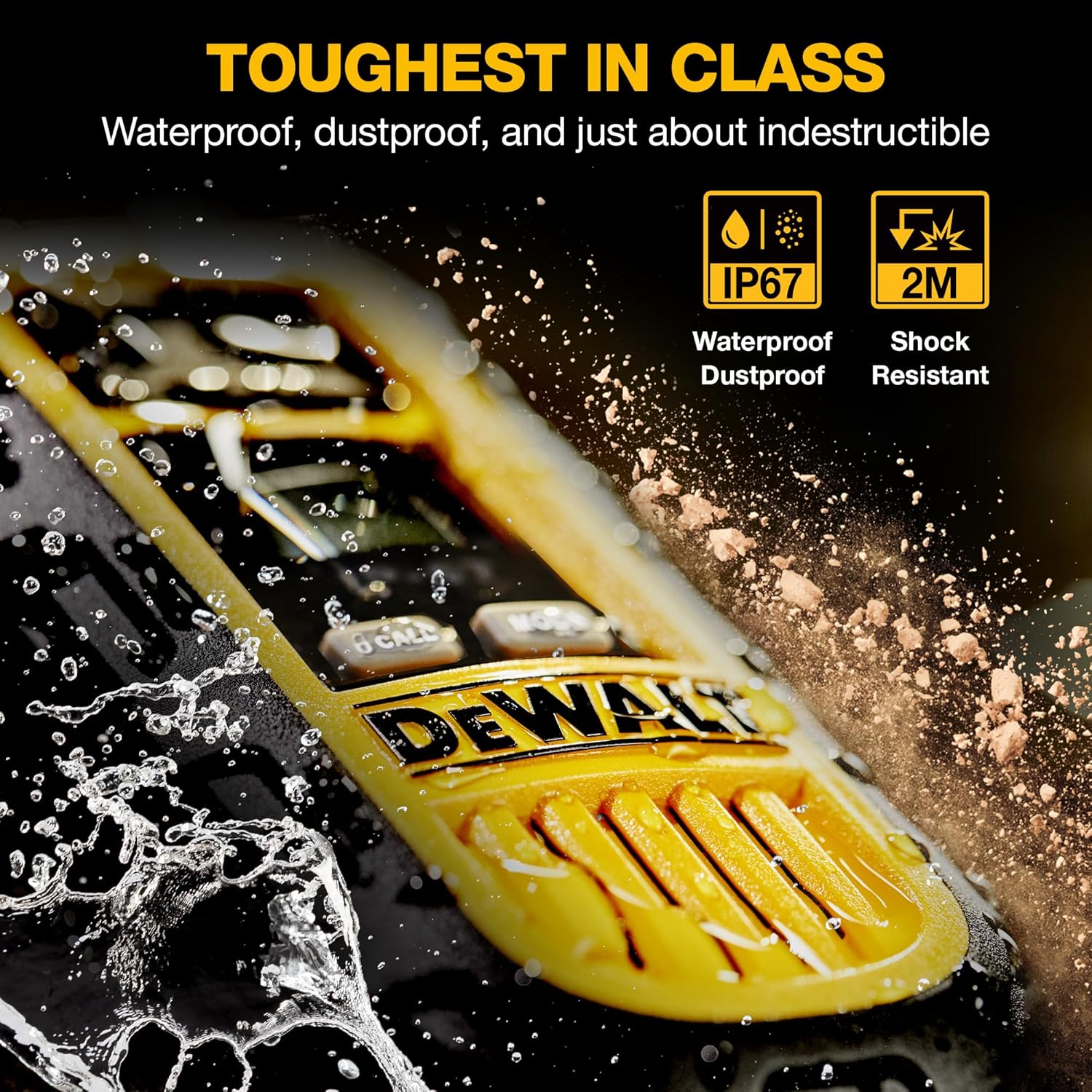 DEWALT DXFRS300 FRS Walkie Talkies, Long Range 2 Way Radio, 1W, IP67 Waterproof, 6 Pack with Gang Charger, DXFRS300-BCH6
