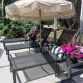 PURPLE LEAF 2 Pieces Outdoor Chaise Lounge Aluminum Patio Lounge Chair with Wheels and Armrests Outdoor Lounge Recliner Chair for Pool Backyard Beach Grey