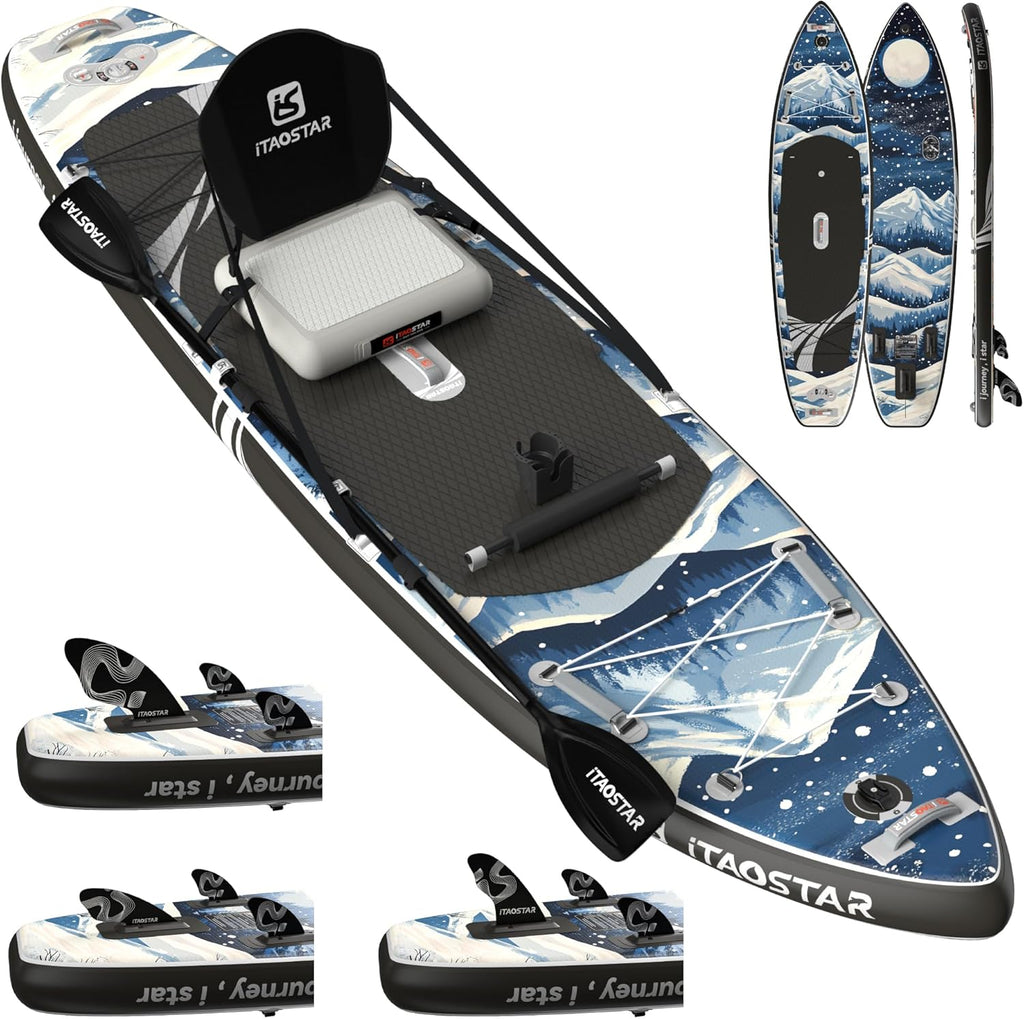 iTAOSTAR Novelty 11'6" x 35" Inflatable Stand Up Paddle Board with Seat- Stable SUP Board for Adults - Portable Paddleboard for Yoga, Surfing, Fishing - Includes Full Accessories Kit