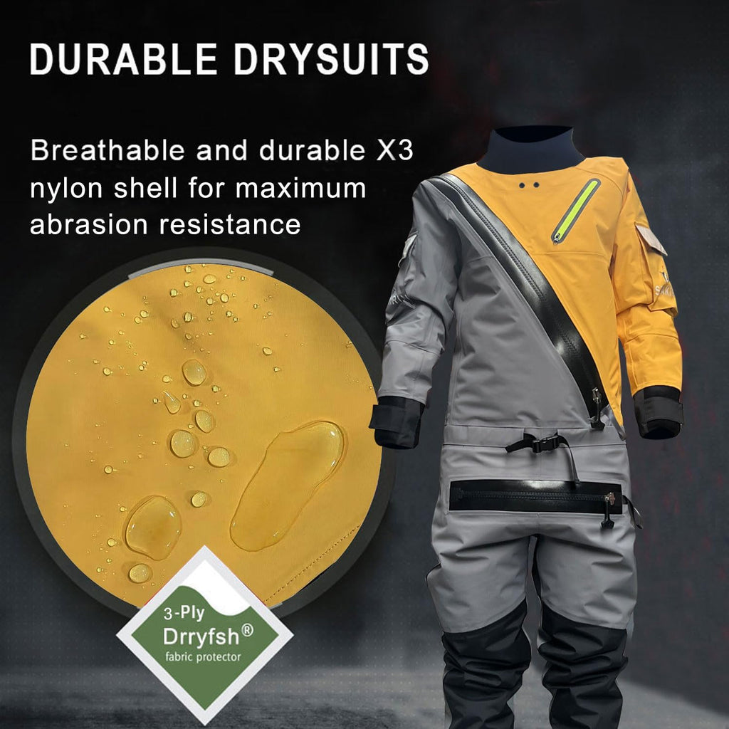 Dry Suits for Kayaking,Drysuit with Relief Zipper for Cold Water Sailing Paddling Rafting Water Sport