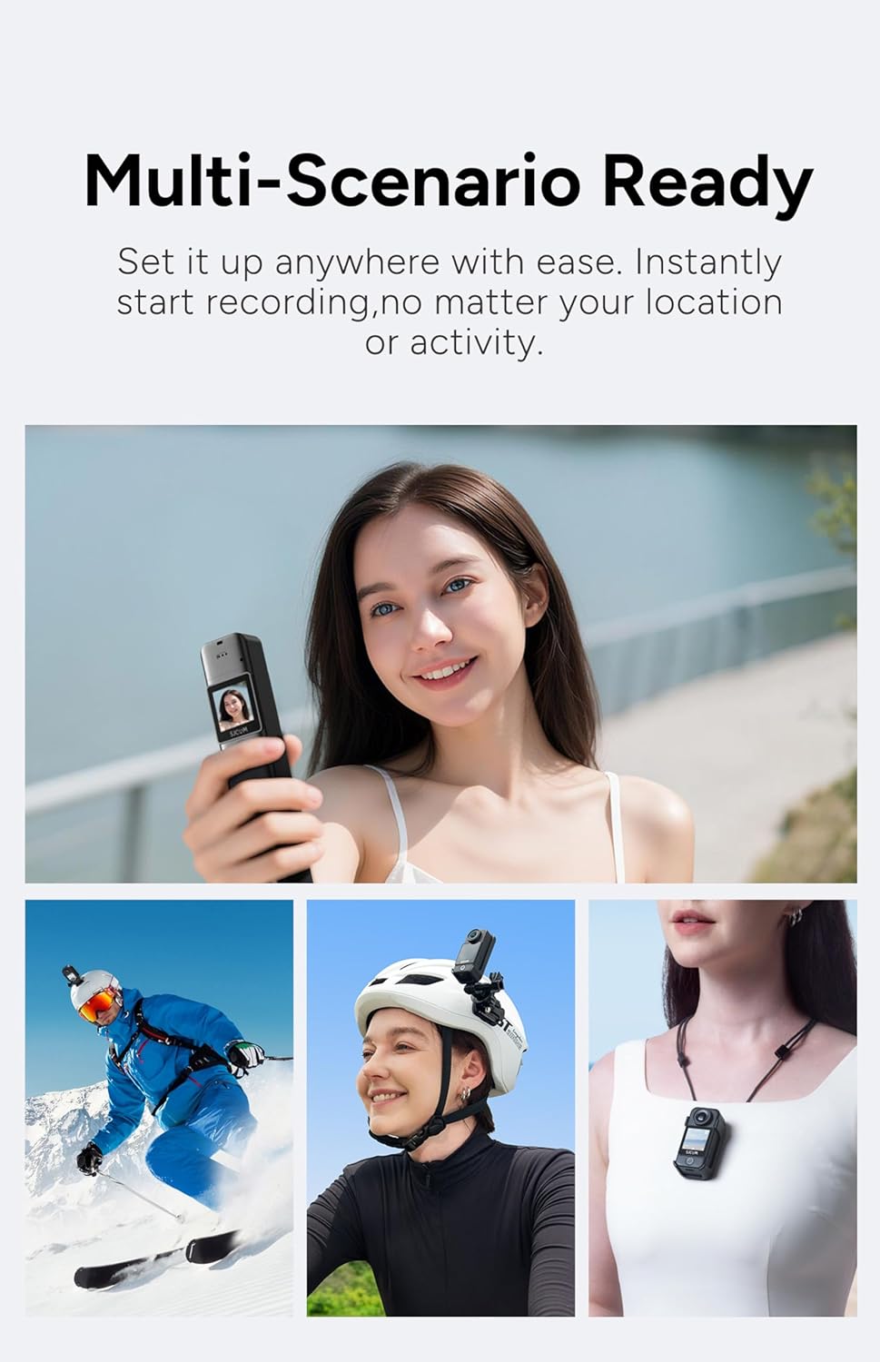SJCAM C300 Pocket Vlog Camera,4K Small Action Cam with Dual Touch Screens, 6-Axis Anti-Shake, 154° Wide-Angle Lens, Magnetic Wearable Body Cam, Waterproof for Underwater & Sports, Included Accessory