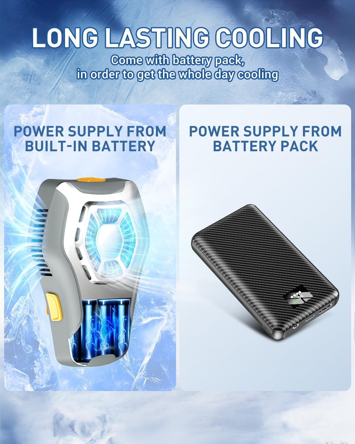 Portable Cooling Vest with Battery, Wearable Cooler with Chest Pack, Lightweight Heat Relief Gear
