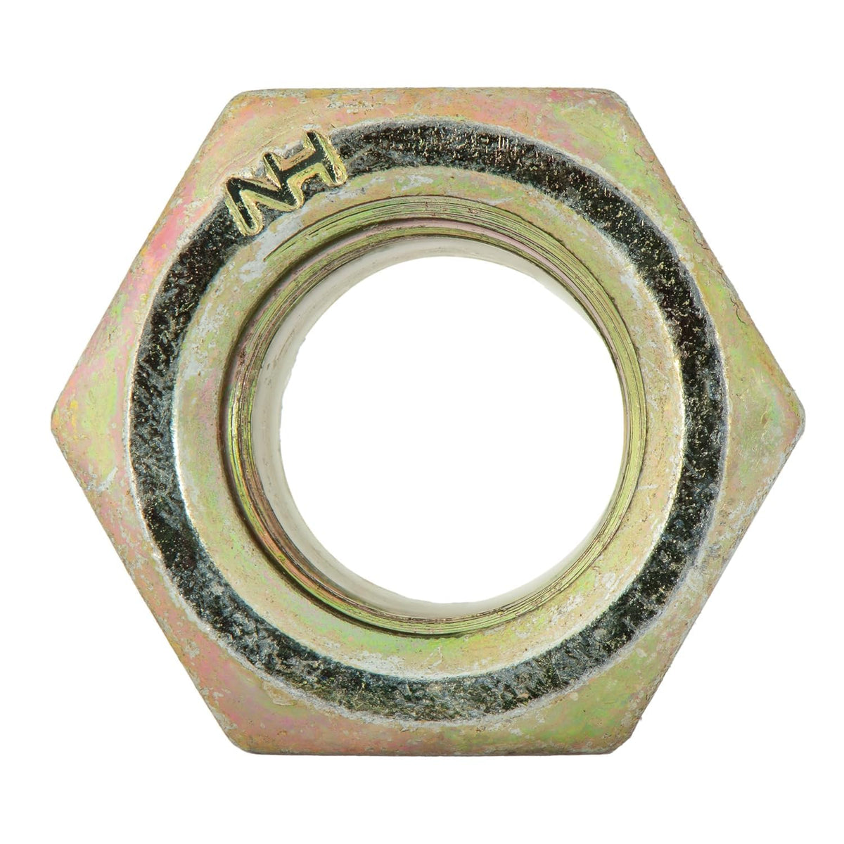 1"-14 Grade 8 Hex Nylon Insert Lock Nut, Yellow Zinc, 2 Pack