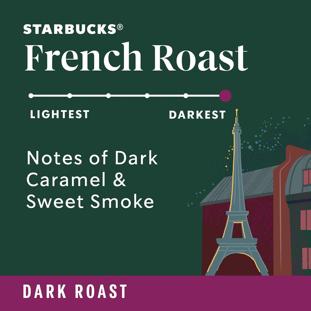 Starbucks K-Cup Coffee Pods, Dark Roast Coffee, French Roast for Keurig Brewers, 100% Arabica, 1 box (22 pods)