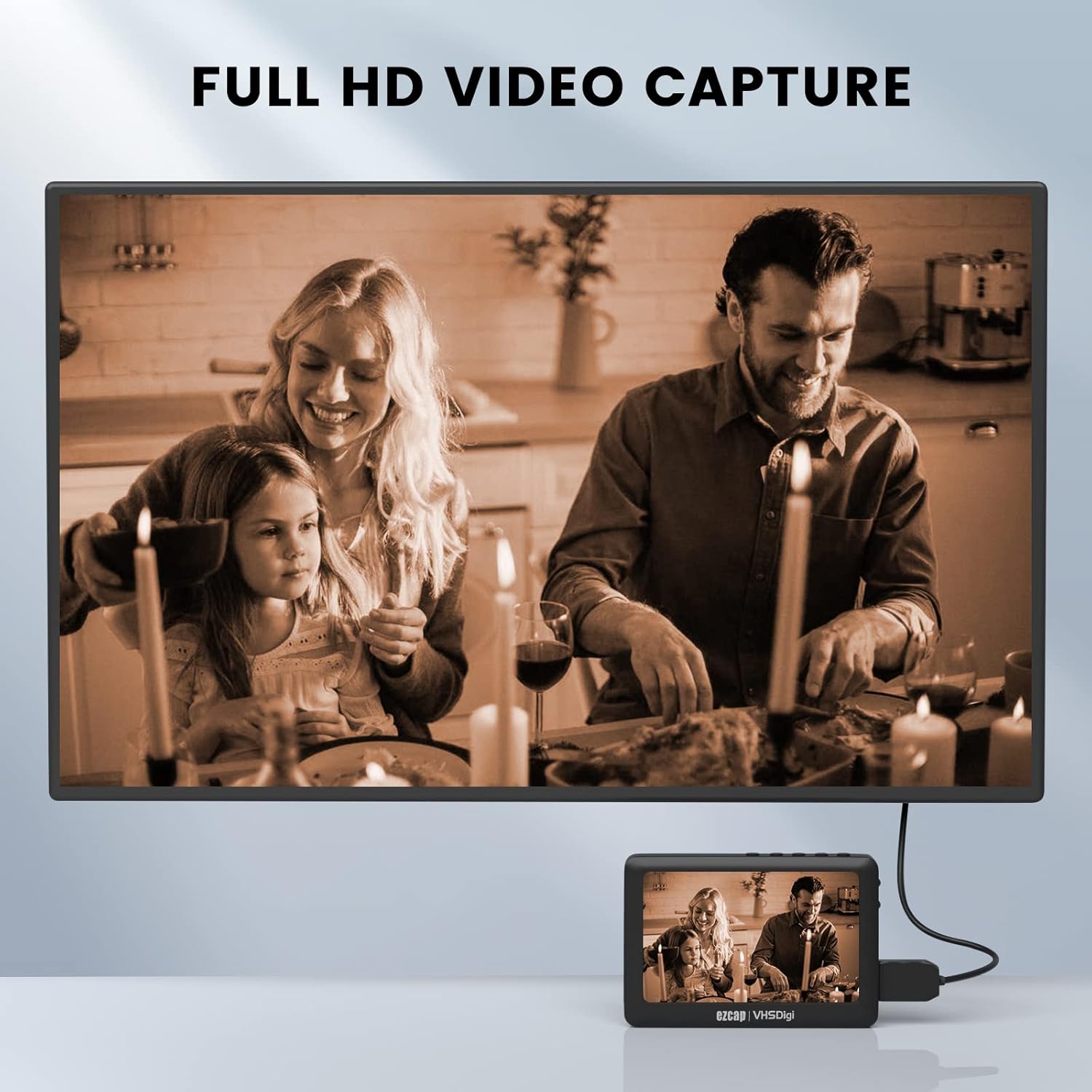 VHS to Digital Converter, Video to Digital Converter 3.0 (Third Generation), Capture Video from VCR's,VHS Tapes,Hi8,Camcorder,DVD,TV Box and Gaming Systems with 4.3 inch TFT Screen and 64GB U Disk