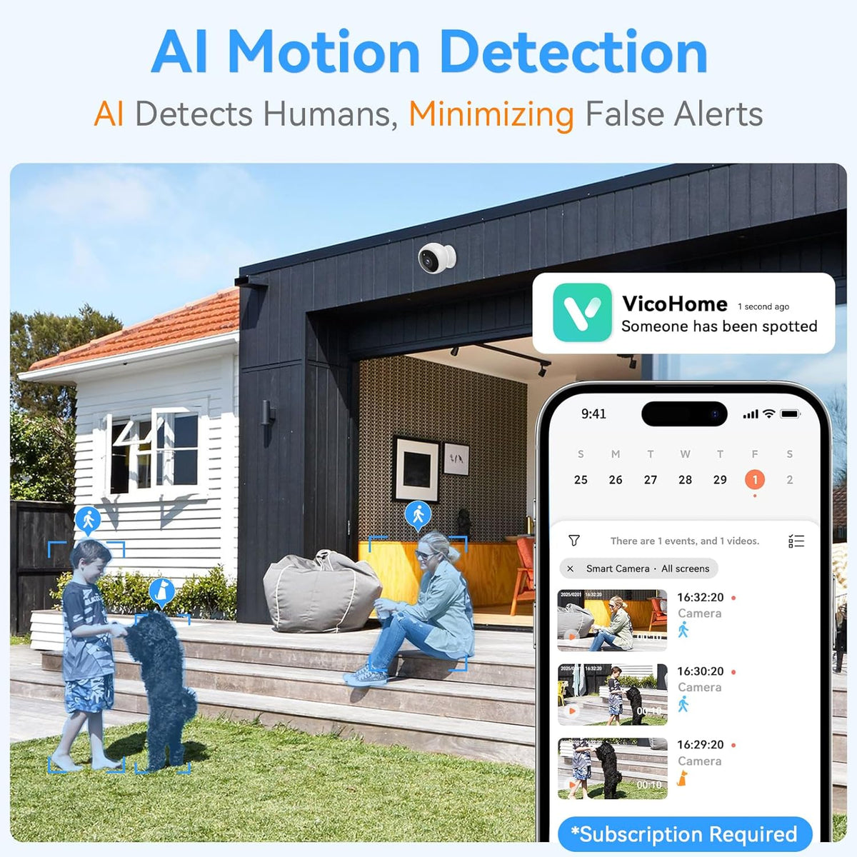 Thybro Magnetic Security Camera Wireless - 4Pack AI Motion Detection, 2K HD Video, Battery Powered, Ease of Setup, 2-Way Audio,IR Color Night Vision, Waterproof, Outdoor & Indoor Surveillance