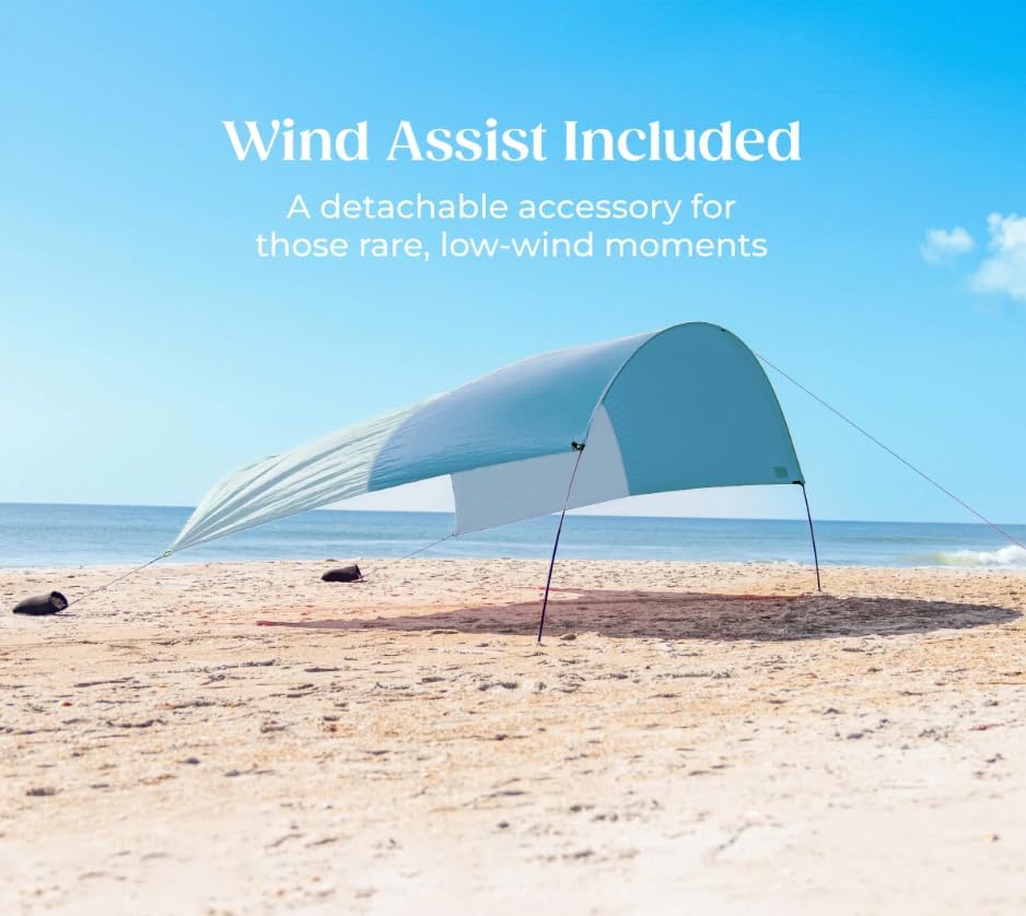 Shibumi Shade 3.0 Version | Summer Sky Edition | Sets Up in 3 Mins | 150 Sq. Ft. of Shade for up to 8 People | Includes Wind Assist | UPF 50+ Sun Protection