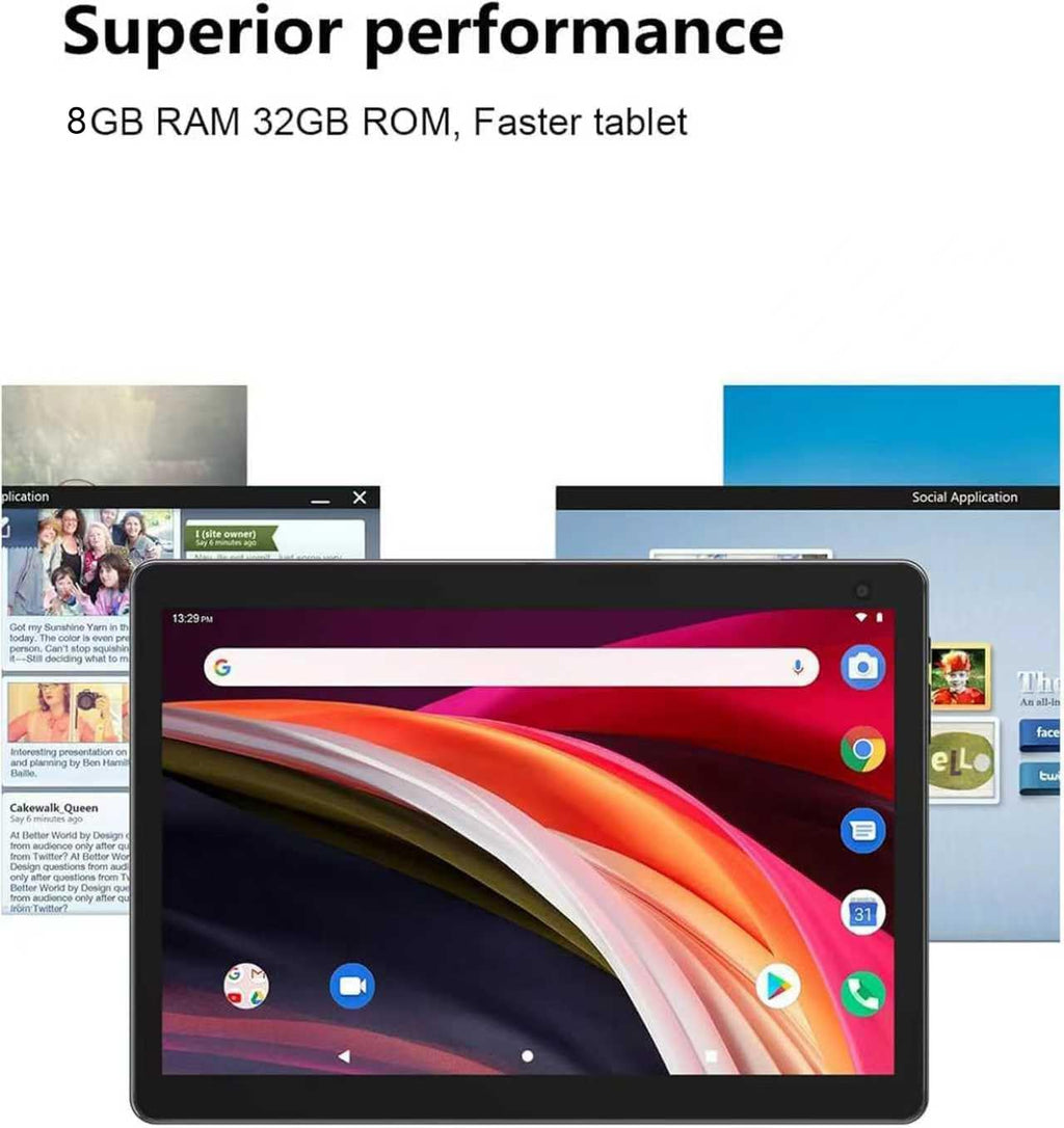 COOPERS Tablet 10 inch, Android 15 Tablet, 32GB ROM 1TB Expand Computer Tablets, Quad Core Processor 6000mAh Battery, 1280x800 IPS Touch Screen, 2+8MP Dual HD Camera, Bluetooth WiFi Tablets PC