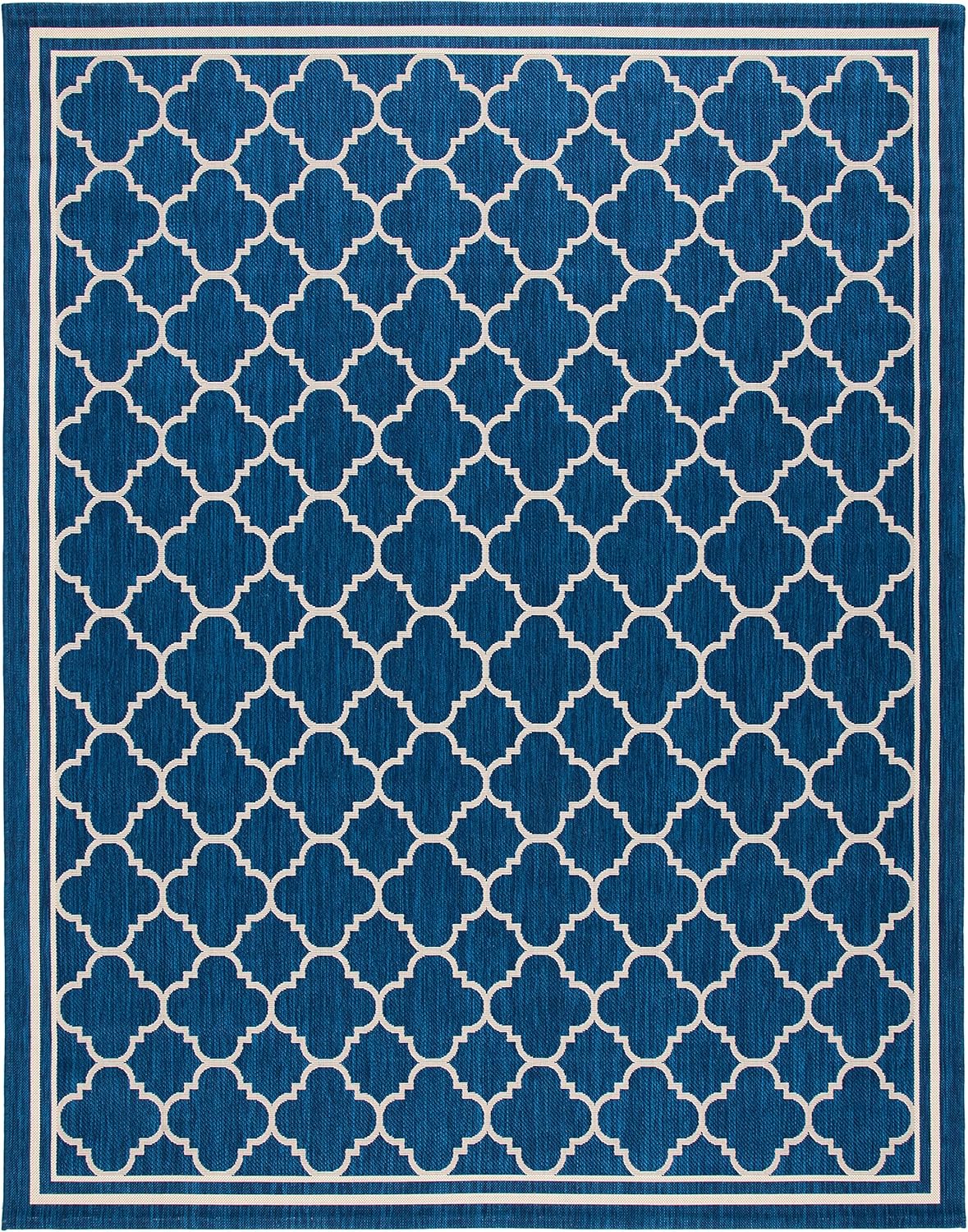 SAFAVIEH Courtyard Collection 8' x 11' Navy/Beige CY6918 Trellis Indoor/ Outdoor Splashproof Easy Scrubbing Patio Backyard Mudroom Area Rug