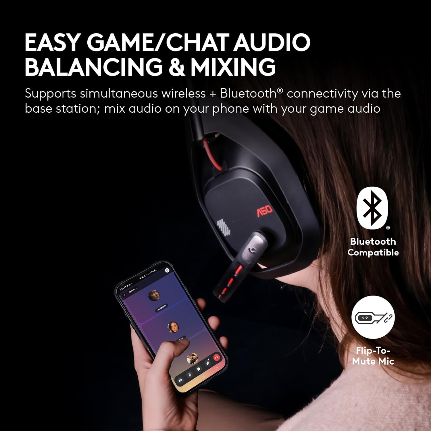 Logitech G Astro A50 Multi-Platform Wireless Gaming Headset + Base Station for PS5/Xbox/PC: PLAYSYNC Audio Switcher,