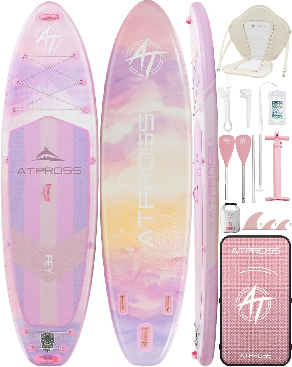 11'6"x35" Inflatable Paddle Board, 450lbs Extra Wide Stand Up Paddleboard for Adults with Premium SUP Accessories Kit & Backpack, Blow Up Kayak Non-Slip Stable Deck Boat for Yoga Fishing Surf