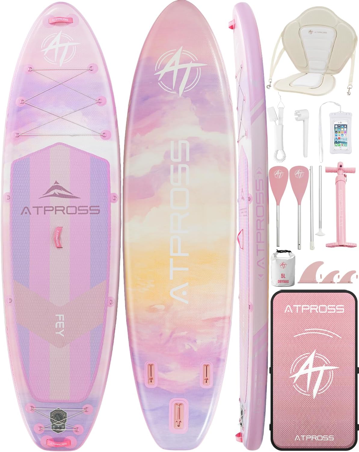 11'6"x35" Inflatable Paddle Board, 450lbs Extra Wide Stand Up Paddleboard for Adults with Premium SUP Accessories Kit & Backpack, Blow Up Kayak Non-Slip Stable Deck Boat for Yoga Fishing Surf