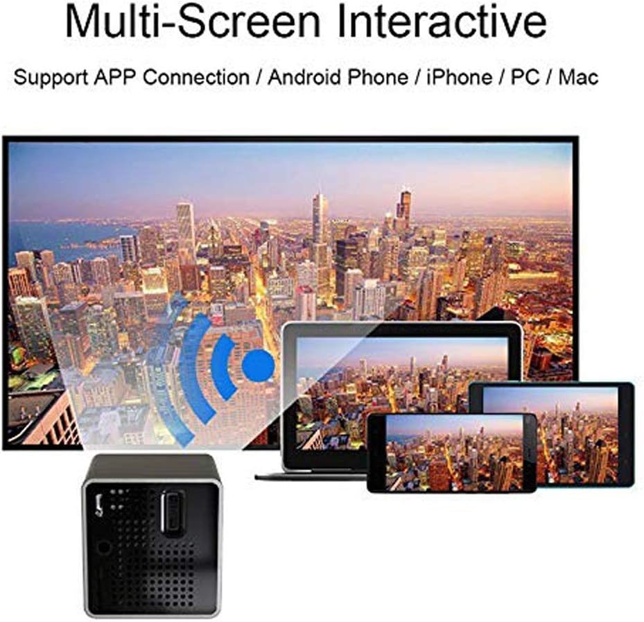 Mini Projector with , Smart DLP Projectors for Outdoor Indoor Movies, Mobile Projector Bracket
