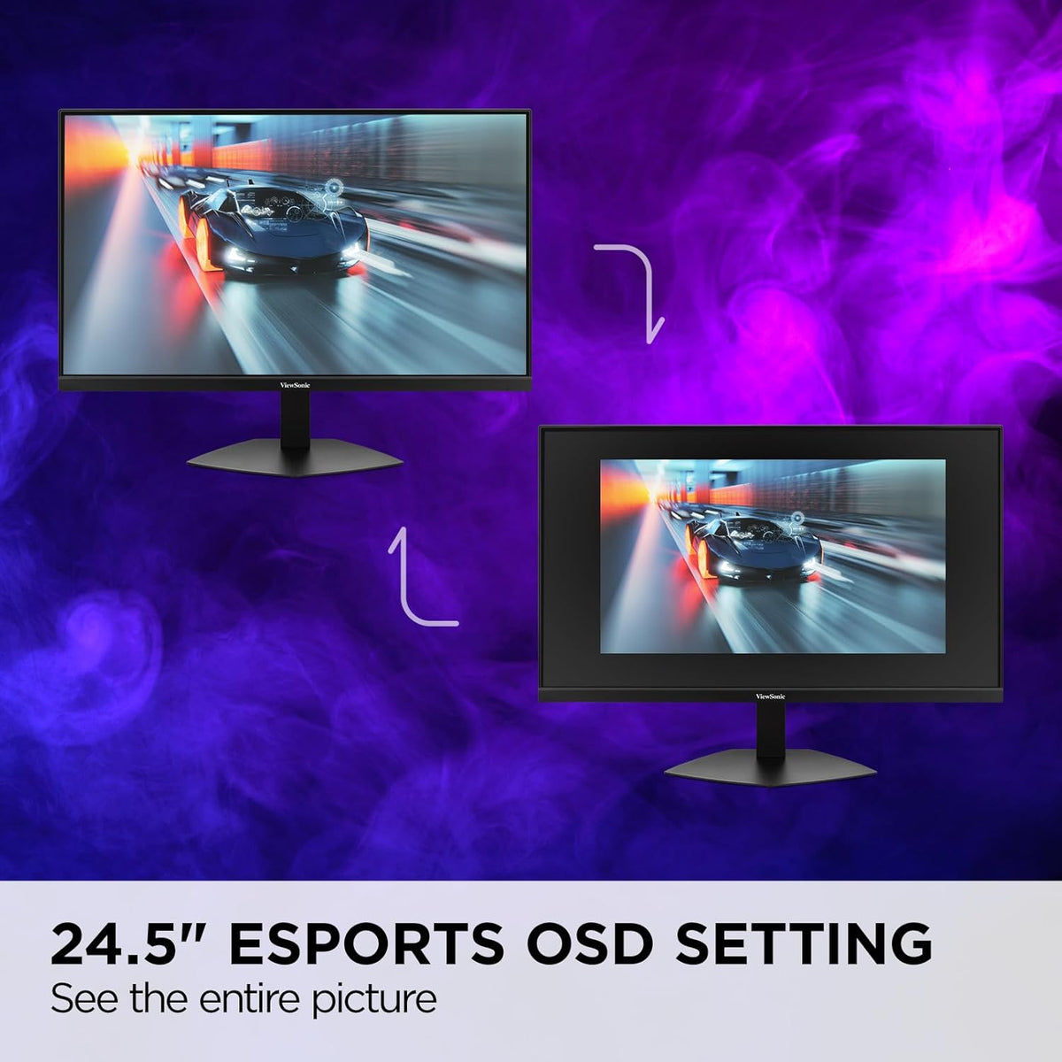 ViewSonic VX2730D-4K 27 Inch 4K Gaming Monitor, IPS with Switchable Refresh Rate at 288Hz and 0.5ms for Smooth Gameplay, FreeSync Premium, Eye Care Technology, Advanced Ergonomics, HDMI, and DP Inputs