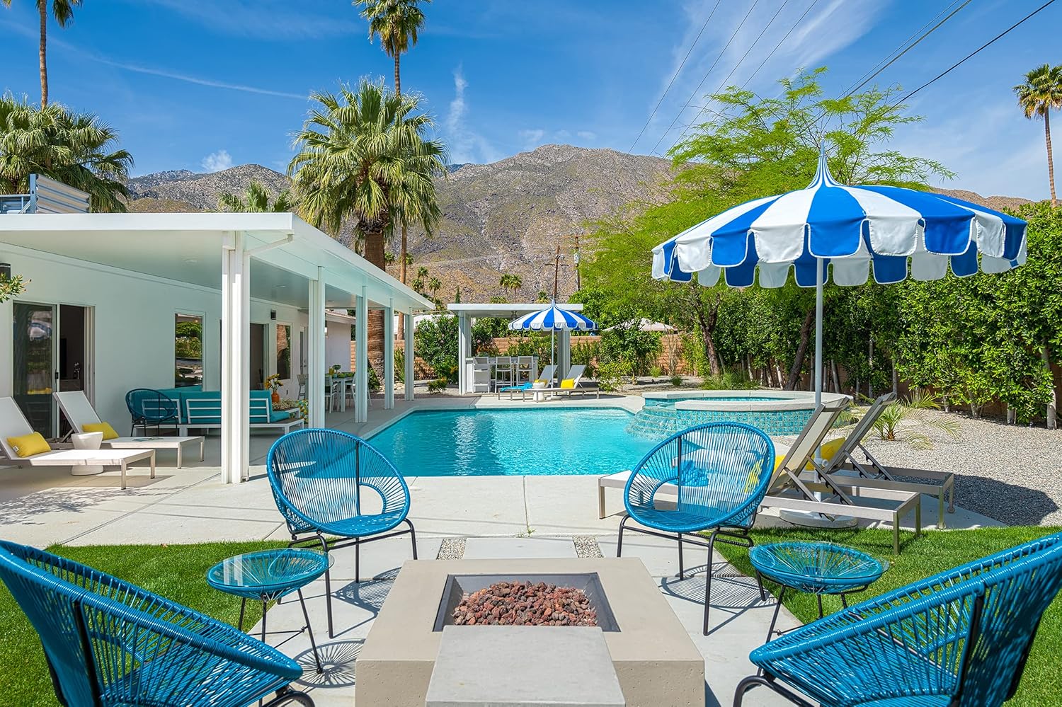 California Umbrella 8.5' Rd. Pagoda Style Patio Umbrella, White Pole, Pacific Blue/Natural