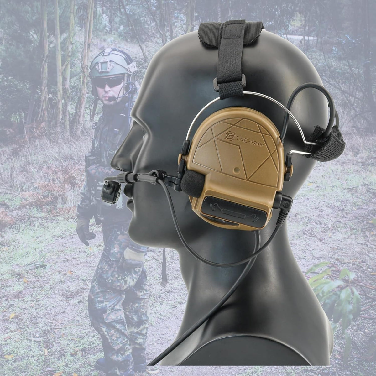 HEARFALCOM Tactical Headset C5 PRO Headphones with Mic Noise Cancelling for kenwoo Two-Way Radio for Airsoft CS Gaming