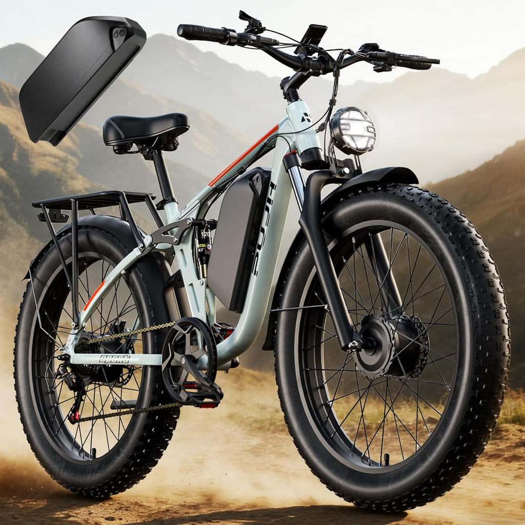 4000W Dual Motor Ebike with 52V 25Ah Removable Battery for Adults,Max Speed 38MPH Up to 100 Miles,24" Fat Tire Electric Bike for Snow Off-Road Commuter E-Bike for Men