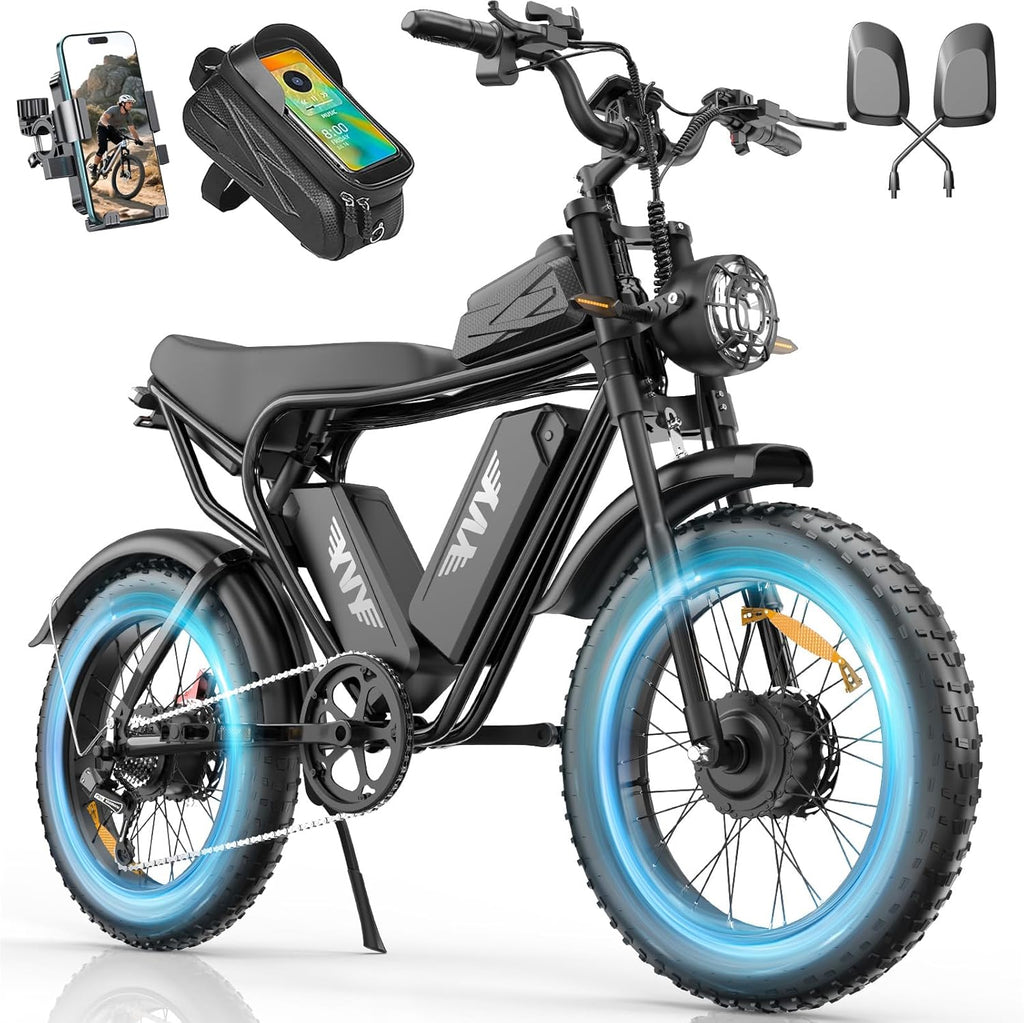 YVY 1500W Peak Electric Bike for Adults, 35MPH Top Speed 48V 20Ah Battery eBike, UL2849 Certified Mountain e-Bike for Hill Climbing, 20" Fat Tire All-Terrain, Full Suspension