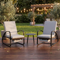 Outdoor Chaise Lounge Chairs Set with Table, 5-Position Adjustable Patio Recliner, Conversation Furniture for Deck, Lawn, Garden, Off-White