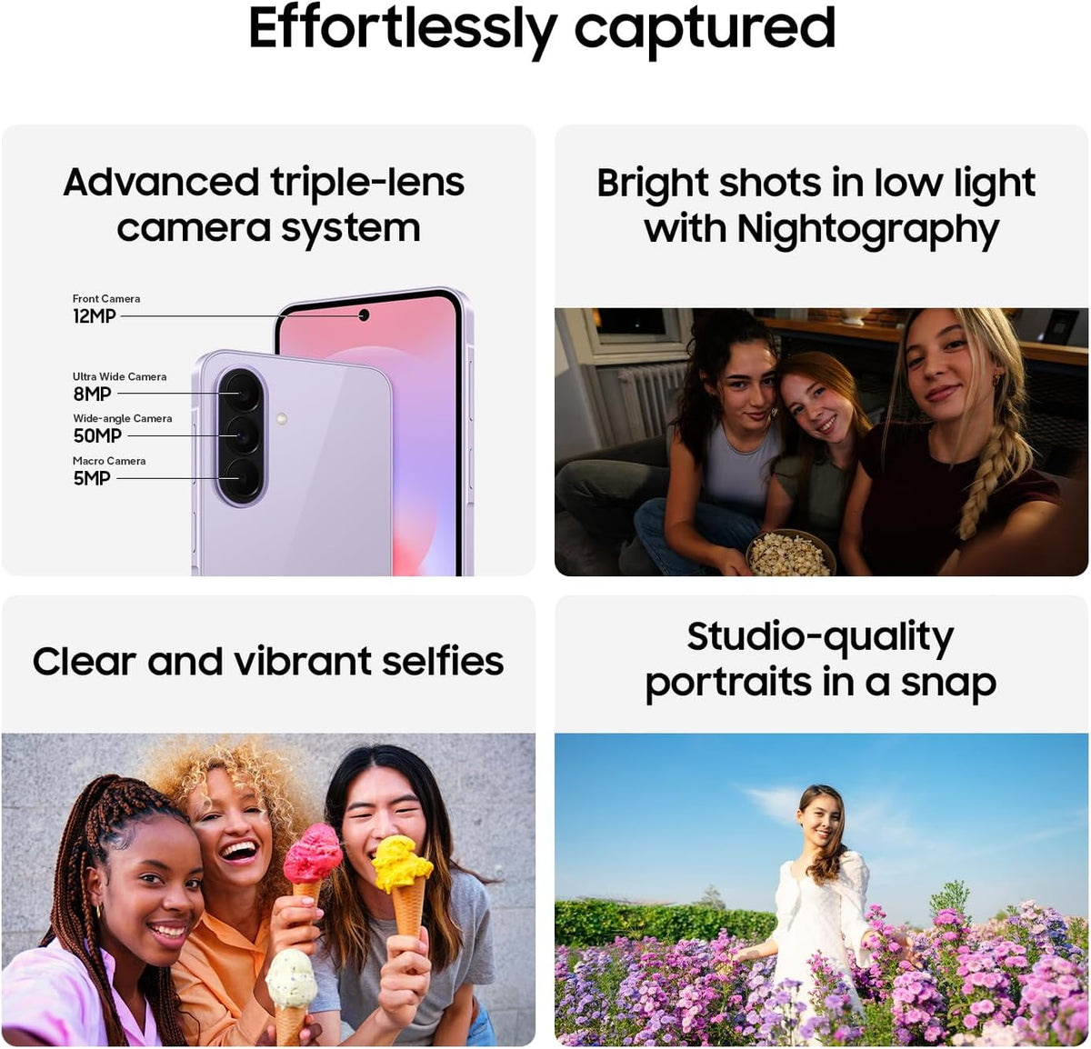 Samsung Galaxy A37 5G (2026), Unlocked Android Smartphone, 256GB, AMOLED Display, Triple Camera, IP68, Slim Phone, 5000mAh Battery, US Version, US 1 Yr Warranty, Awesome White