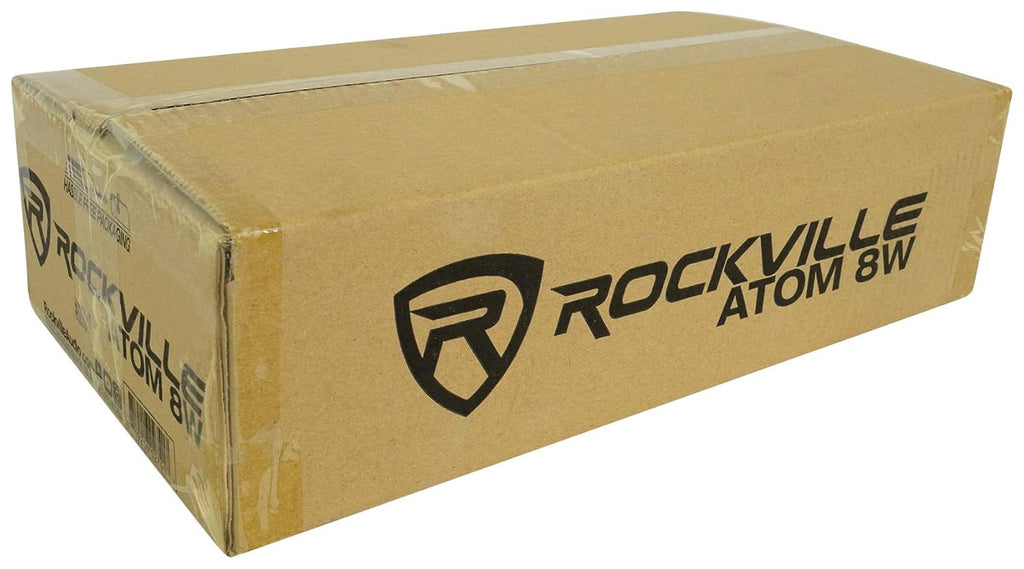 Rockville Atom 8W 3500W Peak 8-Channel Marine Amplifier 4 Ohm, Bluetooth, Marine-Grade Water-Resistant, Compact, for Boat and Marine Audio Systems