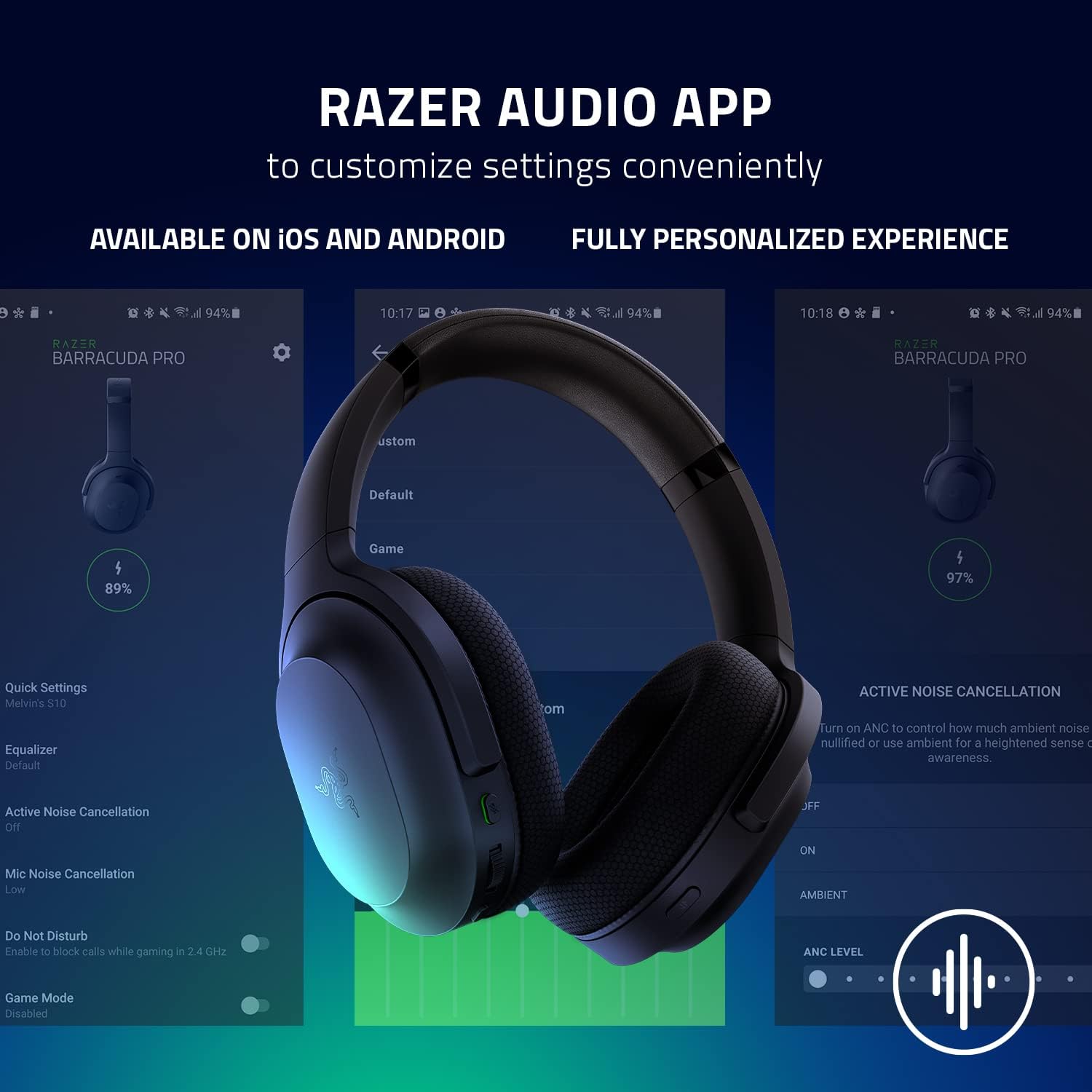 Razer Barracuda Wireless Gaming & Mobile Headset (PC, PlayStation, Switch 2, Android, iOS): 2.4GHz Wireless + Bluetooth - Integrated Noise-Cancelling Mic - 50mm Drivers - 40 Hr Battery - Black
