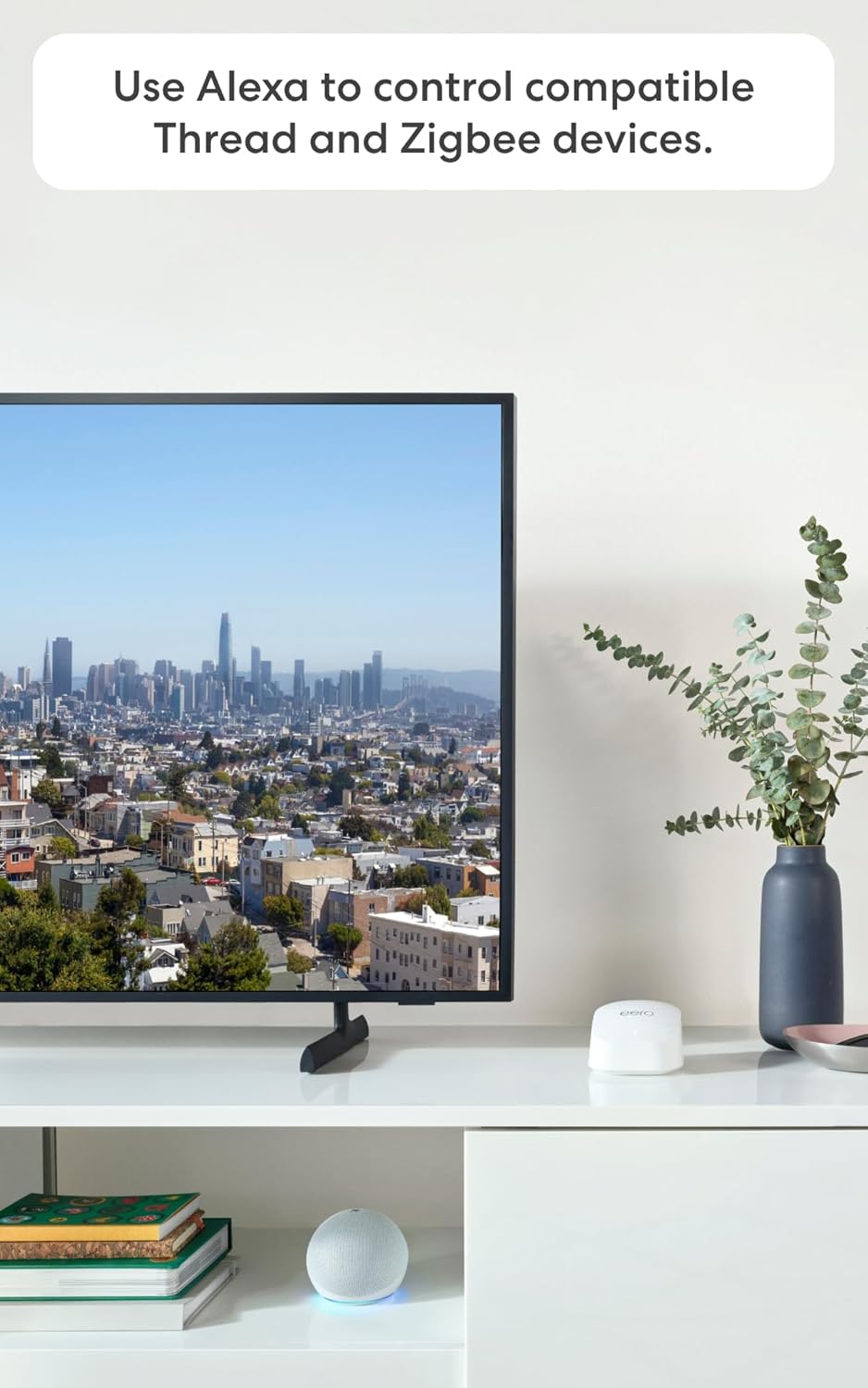 Amazon eero 6+ mesh wifi router - Supports internet plans up to a Gigabit, Coverage up to 1,500 sq. ft., Connect 75+ devices, 1-pack